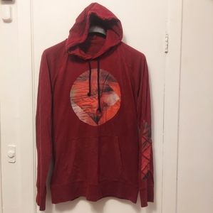 American Eagle Outfitters Lightweight long Sleeve Hoodie Burgundy sz L